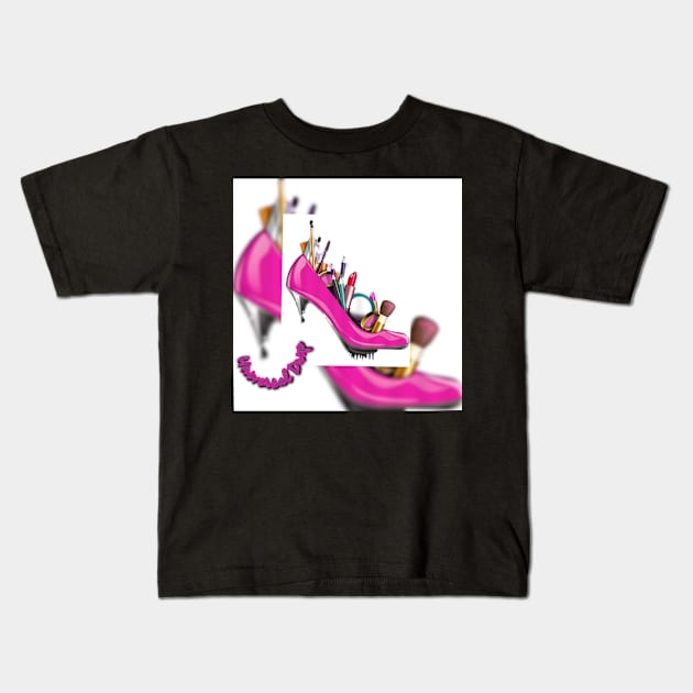 Universal Drip Pink High Heel Kids T-Shirt by Universal Drip